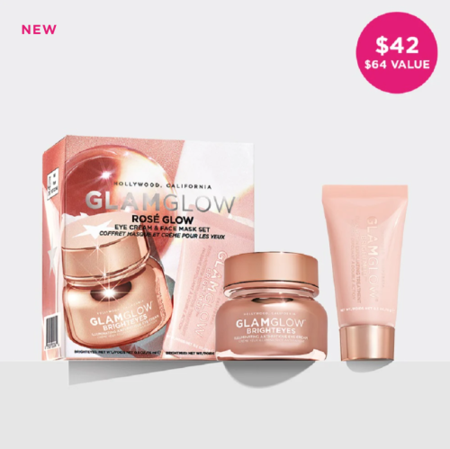 GlamGlow Rosé Glow Eye Cream & Face Mask Set